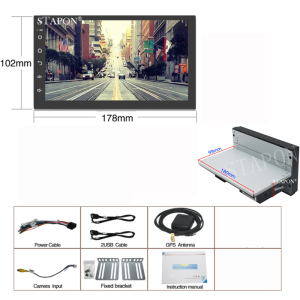 STAPON 1din 7inch 6+64G 4+64G Android15 carplay android auto car headunit stereo touch screen gps navigation WiFi Bluetooth mirror link steering wheel control rear view A71