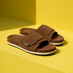 HMD x ADRN - Sandal Slide Kulit Suede Pria - Casual Footwear Korean Style - Sendal Slop Etnik Wanita suede leather slide sandals-casual footwear Korean style-women ethnic slop sandals