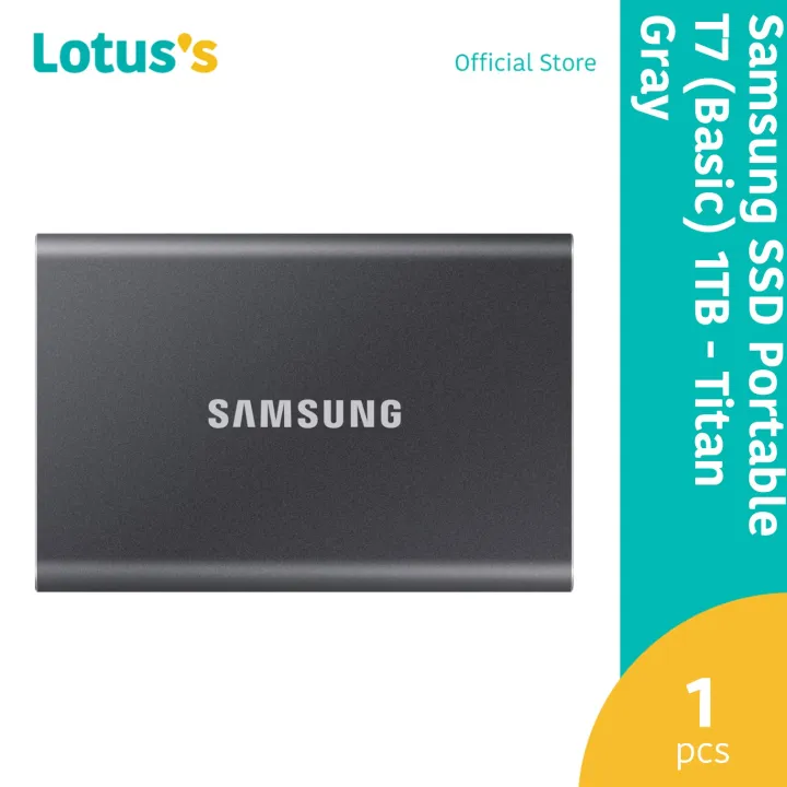 Samsung SSD Portable T7 (Basic) 1TB - Titan Gray MU-PC1T0T/WW