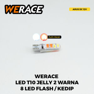 WERACE LED Sen Senja T10 Jelly 2 Warna 8 Mata LED Flash Kedip