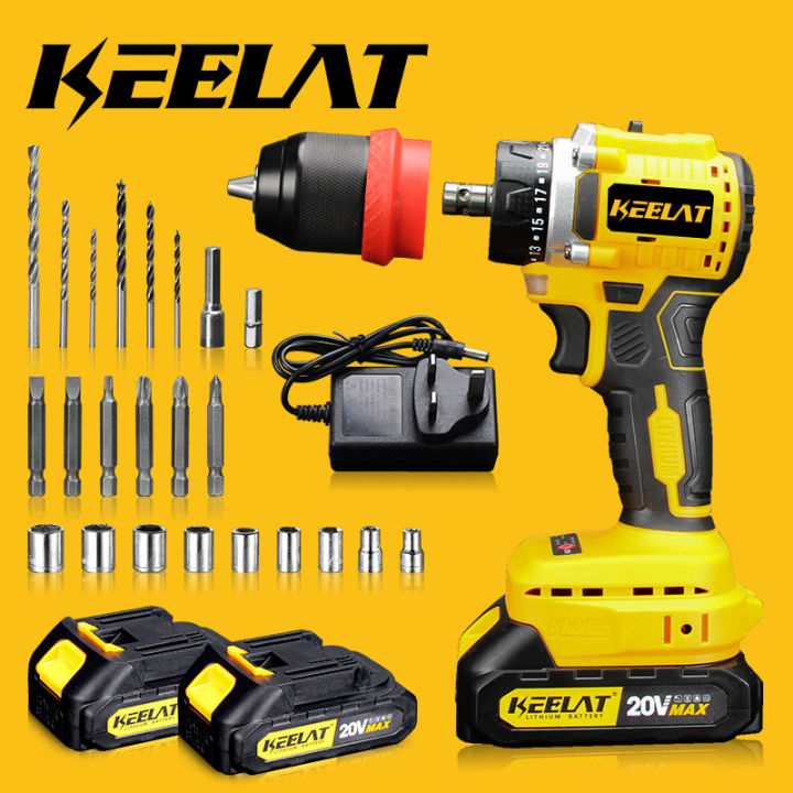 KEELAT MT Cordless Drill Driver Brushless Drill Cordless Screwdriver can Disassembly Combination More Drill Bits DIY Lazada