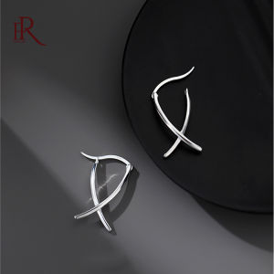 Frascati Design Sense Korean Exquisite And Small Cross Hoop Earrings Fashion Girls Unusual Accessories Simple Jewelry For Woman