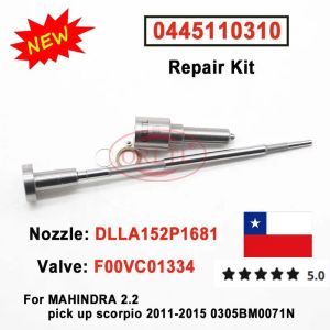 0445110310 Fuel Injector Repair Kits Nozzle DLLA152P1681 Valve F00VC01334 for MAHINDRA 2.2 pick up scorpio 2011-2015 0305BM0071N