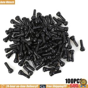 [Auto Vktech] TR413 Valve Stem Black Tubeless Valve Stem Tubeless Tire Tyre Valves for Car Motorcycle