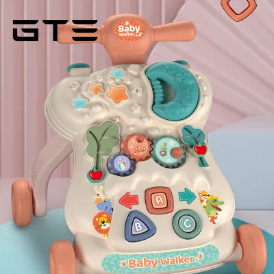 GTE Three In One Baby Push Walker Scooter Anti Rollover Newborn Early Learning Game Board - Fulfilled By GTE SHOP