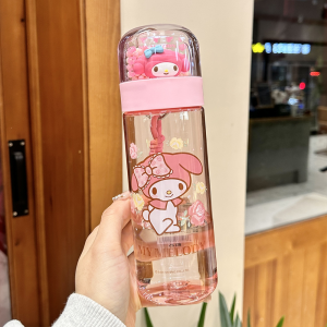 520ml Kuromi Bottle Kids Water Bottle Drinking HelloKitty MyMelody Cinnamoroll Sanrio Botol Air Kanak-Kanak