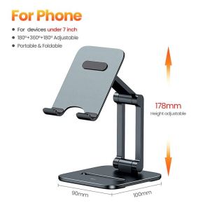 Baseus Phone Holder Tablet Stand Desktop Biaxial Foldable Metal Stand For iPhone 14 13 12 iPad Pro Air Universal Holder
