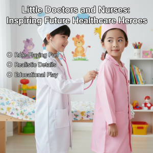 Allura Baju Budak Doktor Mainan Jururawat Kids Pink Nurse Costume Hospital Role Play Dress Up Toys Set Stethoscope Accessory Included Soft Cotton Material Birthday Gift Surprise Toddler Medical Outfit Apparel Gear LL