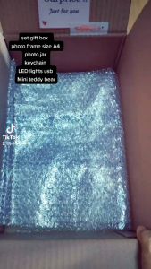 CUSTOM MADE GIFT SET COMBO PHOTO FRAME + PHOTO JAR + LED lights USB +Mini teddy