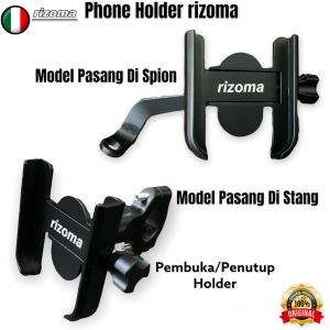 Holder HP Besi Stang & Spion Original Rizoma Motor Universal - Hitam