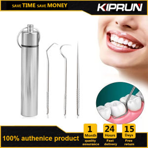 KIPRUN 3PCS Toothpick Pocket Set Reusable Stainless Steel Tooth Cleaning Tools with Holder Case Waterproof Portable Tooth Picker for Outdoor Travel Picnic and Camping