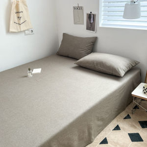 LZD  Japanese Style Muji Bed Sheet  Pure Cotton Double Nordic Style Solid Color and Plain Simple Single All Cotton Quilt Sheet