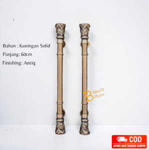 Handle Pintu Rumah Kuningan Asli Motif Nanas 60cm Gagang Pintu Kuningan Antik