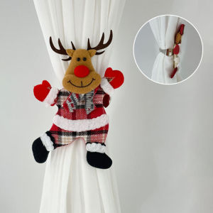 【BHQ】คริสต์มาสผ้าม่านหัวเข็มขัด หัวเข็มขัดผ้าม่าน 3D ตกแต่งคริสต์มาส ตกแต่งบ้าน สไตล์การ์ตูน