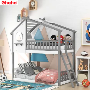 [ Freeship HCM ] [ Trả góp 0%] GIƯỜNG TẦNG THÔNG MINH CAO CẤP KIỂU NGÔI NHÀ OHAHA - GTCC008