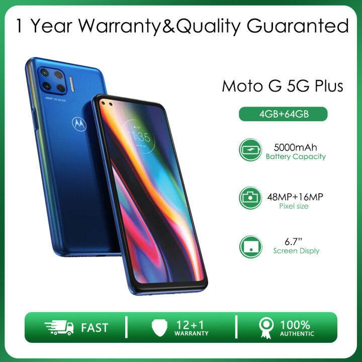 Motorola Moto G 5G Plus XT2075-3ตกแต่งใหม่ปลดล็อกศัพท์4GB RAM 64GB ROM ...