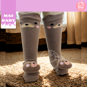 Mai Baby Kaos Kaki Boneka Bayi Newborn Panjang 2 Anti Slip Usia 0-12 Bulan Karakter Binatang Hangat