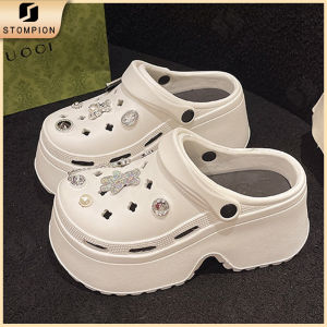 STOMPION Korean Sandals For Women Fashion Elegant Platform Sandals Clogs Lightweight 9cm Heel Heigh