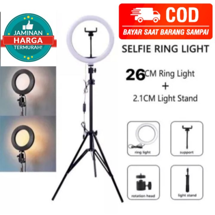 Tripod 210cm plus Ring Ligt 26cm Set ring Light Dan Tripod Plus