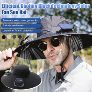 หมวกตกปลาปีกกว้างสำหรับผู้ชาย ป้องกันแสงแดด ระบายความร้อนด้วยพัดลม หมวกตกปลากลางแจ้ง กันแดด ป้องกันรังสียูวี หมวกชาวประมง