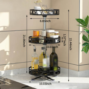 3 Layers Kitchen Spice Racks 360 Rotating Seasoning Storage Rack Round Turntable Container Rack Cabinet Organizer for Kitchen Bathroom storage rack