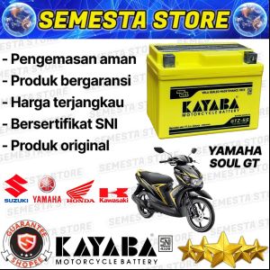 ACCU SOUL GT KAYABA GTZ5S SEPEDA MOTOR FREEGO MIO Z FINO 125 WR 155 YTZ5S YTZ4V MTX5S GTZ4V DTZ5S