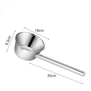 35cm 45cm Long Handle Sauce Seasoning Spoon Stainless Steel Metal Deep Spoon With Pour Spout