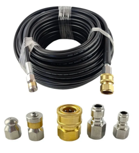 Heavy-Duty High Pressure Pipe Washer Hose with Brass Nozzle for Dredging and Pipe Cleaning