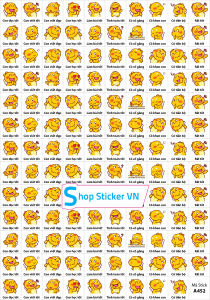 Sticker khen chữ HÌNH QOOBEE 40k 5 tờ A4 x 129 Stick/ tờ - Mã A452