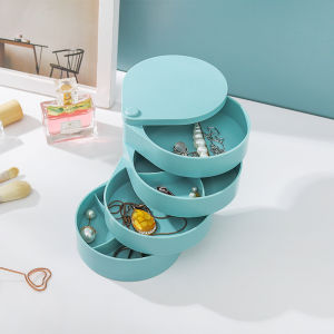 Organizer for Rings Earrings Necklace 4 Layer rotating Jewelry Box Multifunctional Storage Box
