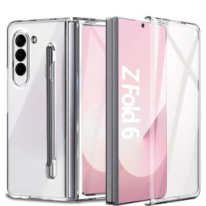 Ốp lưng chống sốc trong suốt siêu mỏng bảo vệ 360 độ 2 mặt màn phụ và mặt lưng máy cho Samsung Galaxy Z Fold 6 / Fold 7 5G hiệu Likgus Penone chống ố vàng giúp chống chịu mọi va đập (Tặng kèm bút cảm ứng)
