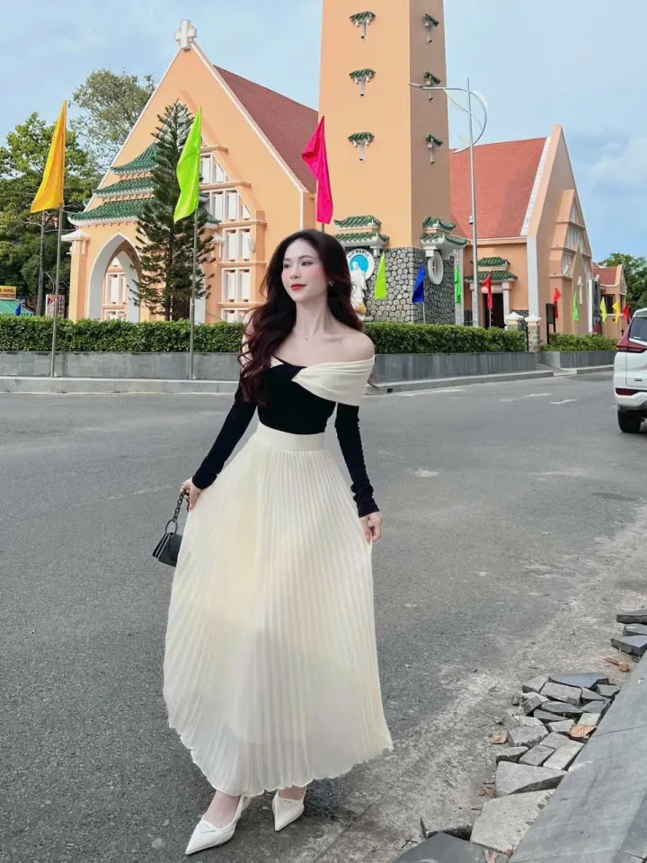 VÁY TRẮNG/ĐẦM XÒE TRỄ VAI TAY BỒNG - Đầm, váy nữ | ThờiTrangNữ.vn