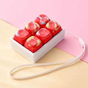 IVAOU Clicky Button Fidget Clicker Toy Football Pattern Crisp Sound Keyboard Fidget Keychain Venting Toy with Lanyard Finger Keyboard Pendant Daily Use