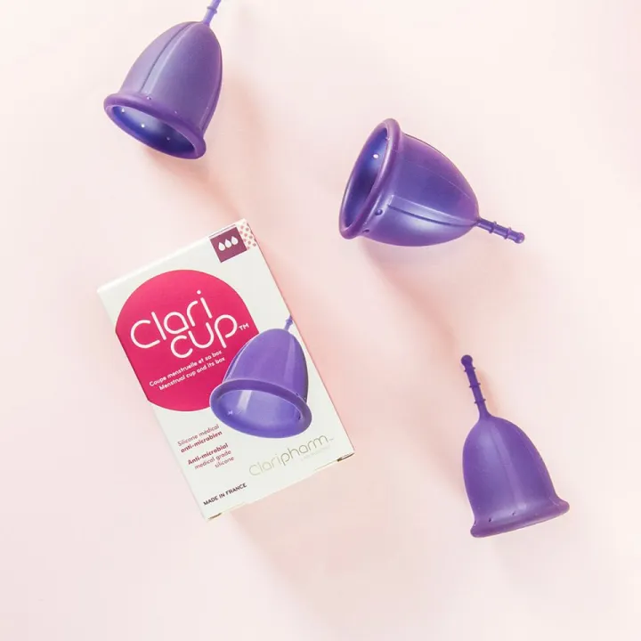 Cốc nguyệt san Claricup kháng khuẩn Pháp kèm cốc tiệt trùng
