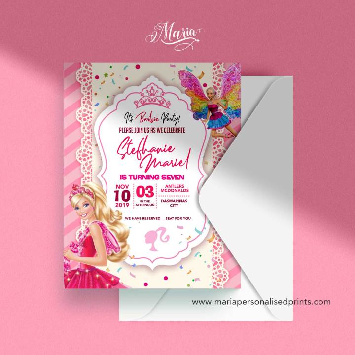 Invitation Card Personalized Barbie Invitations 45 Barbie Birthday