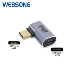 Connector USB Type C Female to USB Type C Male L Shape USB 4 40Gbps WEBSONG