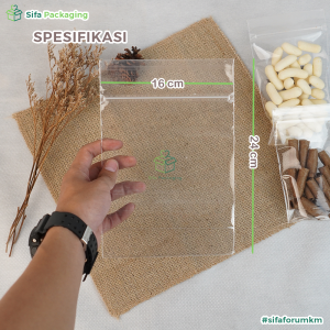 Standing Pouch Bening Ziplock Transparan Plastik Klip Blutop Pinguin Seal Lebar Seal Standar 1 Pack