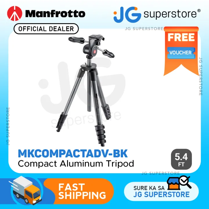 Manfrotto MKCOMPACTADV-BK Compact Advanced Aluminum Tripod for