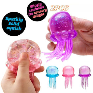 Jellyfish & Cat Paw Squish Toy Soft Jelly Squeeze Stress Relief Fidget Toy Sensory for Kids&Adults