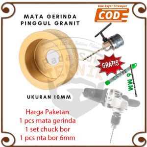 Mata Gerinda Stepnosing Pinggul Granit Bullnose Penghalus Tepi Keramik + Chuck Drat Gerinda Bor