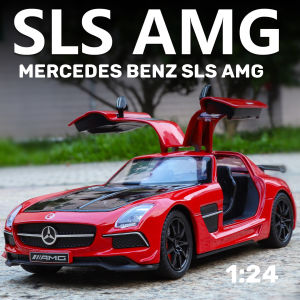 รถเมอร์เซเดสเบนซ์ขนาด1:24รถ Diecast ของเล่นรถโลหะผสม SLS AMG สำหรับเด็กผู้ชายของขวัญวันเกิดคอลเลกชันรถ Kids Toys