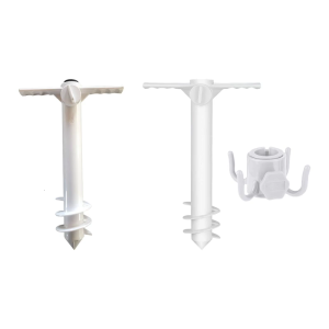 Heavy Duty Twisting Lock Three Helical ABS Ground Stakes Suitable For Beach Umbrellas Windproof Design Outdoor Stability
