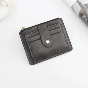 Engraving Name Men Fashion Credit ID Card Holder Money Bag Case Mini Women Personalized Leather Wallet with Coin Pocket Male Business Purse