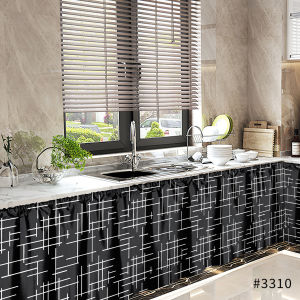 【Buy 4 Take 4】8Pcs Black Lababo Curtain 100cmX70cm Kitchen Sink Curtains Star Design Short Curtains 1PC Green Leaf PanLababo Kurtina Fresh No Ring Cupboard Decor Household Textiles COD
