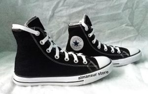 PROMO TANPA BOX SEPATU PRIA  Hitam Tinggi Sepatu Sneakers hitam SEPATU SEKOLAH
