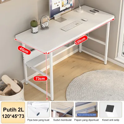 Meja Belajar Minimalis Meja Kantor Kayu Meja Kerja Sederhana Meja Kamar Tidur 120CM