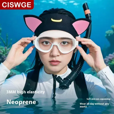 [COD] CISWGE SHOP ที่คาดศีรษะนีโอพรีน Diving1PC 3มม. 1ชิ้นสายรัดศีรษะปรับได้หมวกดำน้ำลายการ์ตูนหมวกดำน้ำชุดดำน้ำสำหรับดำน้ำดูปะการังโต้คลื่น