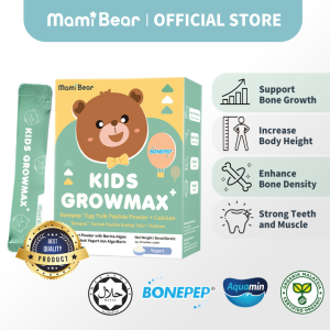 MamiBear Kids Growmax+ [Pediatrician Recommended] 30sachets (KKM approved) Height Boost & Bone Health