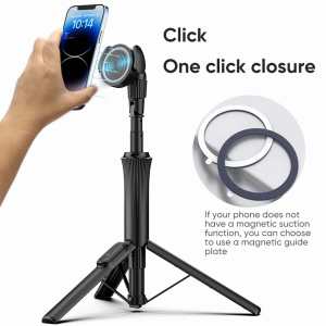 Tripod telefon magnetik Selfie magnetik dengan Tripod telefon tanpa wayar jauh boleh dipanjangkan sesuai dengan MagSafe