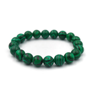MALACHITE หินมาลาไคต์ เลือกขนาดเม็ดหินได้ (4-16 มม.) หินแห่งการเดินทาง สร้อยข้อมือหินแท้ by siamonlineshop